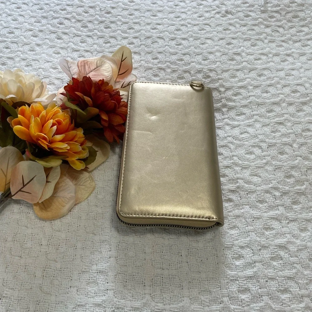 Elegant Gold‎ Phone Wallet with Strap